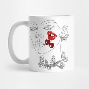 Minimalist girls face design Mug